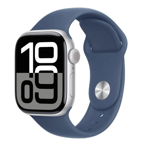 Apple Watch S10 Cell/46mm/Silver/Sport Band/Denim/-S/M