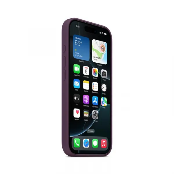 Apple iPhone 16 Pro Silicone Case with MagSafe - Plum MYYM3ZM/A