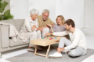 Die moderne Hausfrau Bambusový stůl na puzzle a deskové hry 4v1