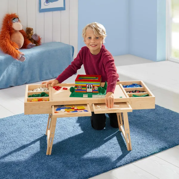 Die moderne Hausfrau Bambusový stůl na puzzle a deskové hry 4v1