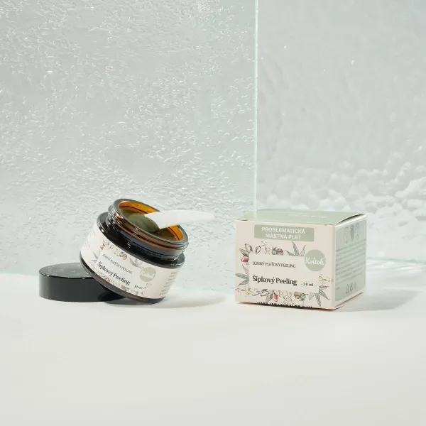 Kvitok Šípkový peeling pre mastnú a problematickú pleť 30 ml