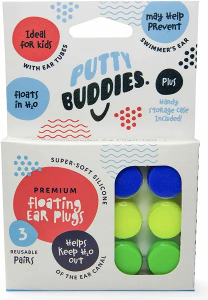 Putty Buddies – 3 páry plávajúcich silikónových štupľov do uší Farba: Béžová