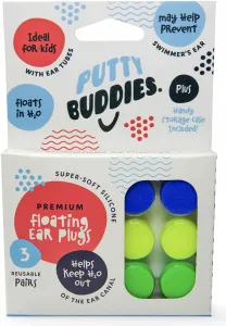 Putty Buddies – 3 páry plávajúcich silikónových štupľov do uší Farba: Béžová