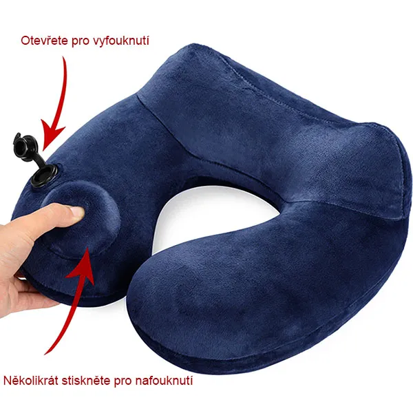 Malia Cestovný nafukovací vankúš Farba: Modrá