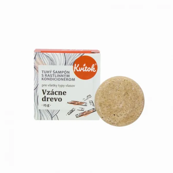 Kvitok Tuhý šampón s kondicionérom pre tmavé vlasy Vzácne drevo Obsah: 50g