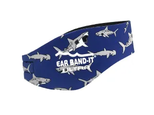 Ear Band-it® Ultra – čelenka na plávanie so žralokmi Veľkosť čelenky: Malá