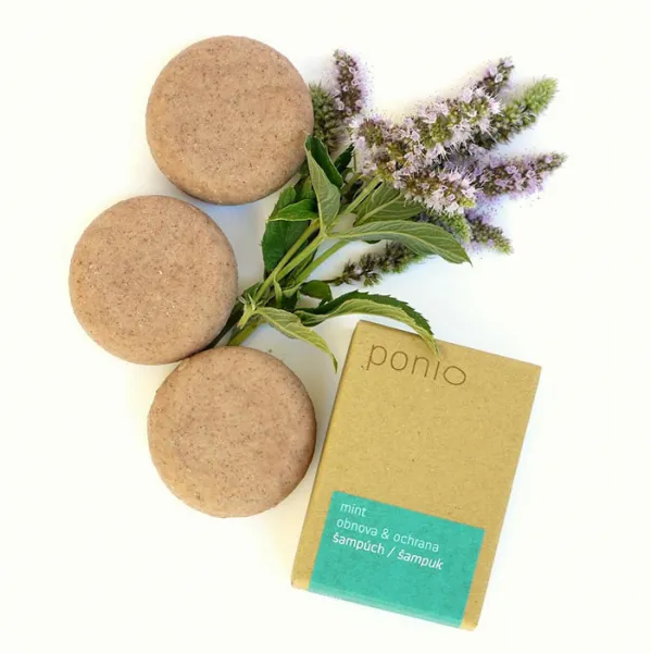 Ponio Tuhý šampón Mint obnova & ochrana Hmotnosť šampónu: 60g
