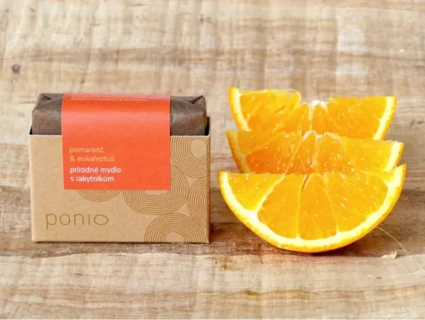 Ponio Pomaranč a eukalyptus s rakytníkom prírodné mydlo 100 g