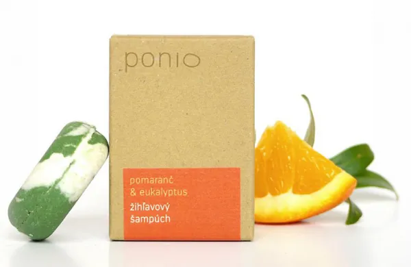 Ponio Pomaranč a eukalyptus – žihľavový šampúch Hmotnosť šampónu: 60g