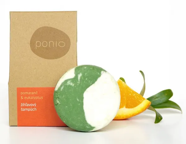 Ponio Pomaranč a eukalyptus – žihľavový šampúch Hmotnosť šampónu: 30g