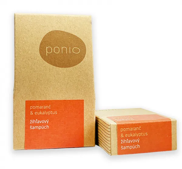 Ponio Pomaranč a eukalyptus – žihľavový šampúch Hmotnosť šampónu: 60g