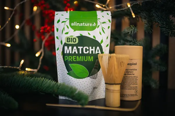 Allnature Matcha Tea 100g & Japonská metlička