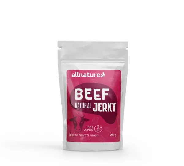 Allnature BEEF Natural jerky – sušené hovädzie mäso 25 g