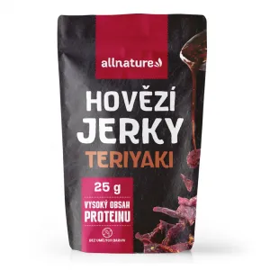 Allnature BEEF Teriyaki jerky – sušené hovädzie mäso s príchuťou teriyaki Obsah: 100g