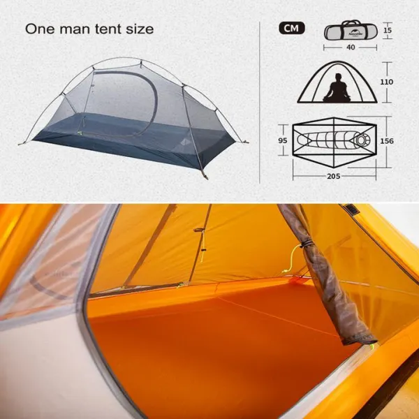 Naturehike Ultralight cyklistický stan 20D 1615g Farba: Amber