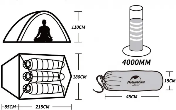 Naturehike Ultralight stan Cloud Up3 20D 2300g