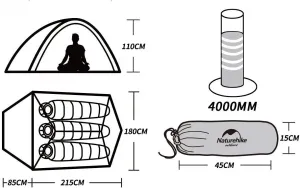 Naturehike Ultralight stan Cloud Up3 20D 2300g