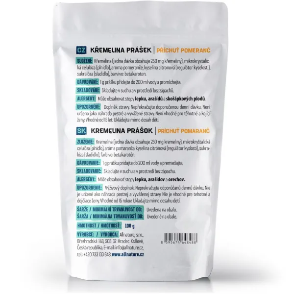Allnature Kremelina – príchuť pomaranč 100 g