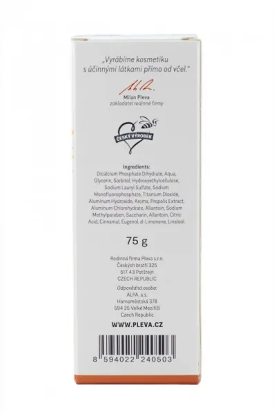 Pleva Zubná pasta s propolisom - 75g