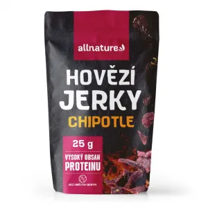 Allnature BEEF Chipotle jerky – sušené hovädzie mäso s chipotle omáčkou Obsah: 100g