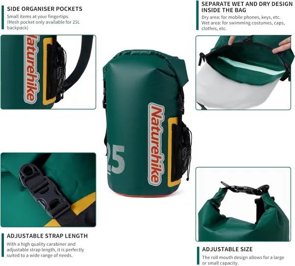 Naturehike Vodotesný vak 25L Farba: Biela