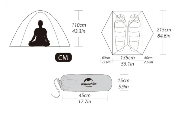 Naturehike Star River 2 20D 2200g - stan pre 2 osoby