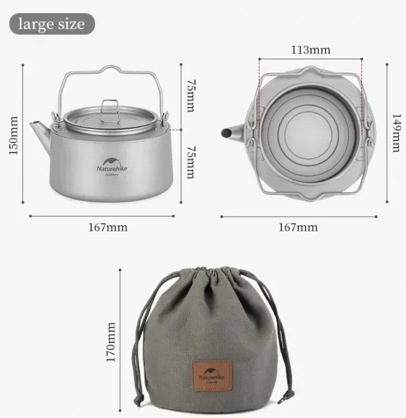 Naturehike Titanová kanvica 290g