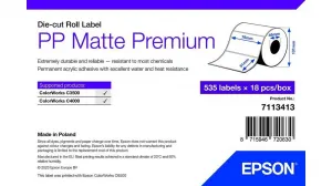 Epson 7113413 PP Matte, pre ColorWorks, 76x51mm, 535ks, polypropylén, biele samolepiace etikety