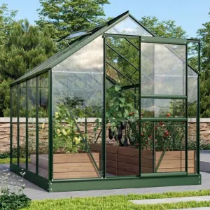 Skleník VENUS 2500 číre sklo 3 mm Dekorhome Zelená