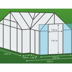 Skleník SIRIUS číre sklo 3 mm Dekorhome Černá
