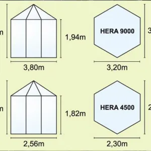 Pavilón HERA 9000 sklo / polykarbonát / hliník Dekorhome Stříbrná