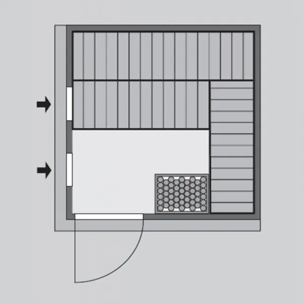 Interiérová fínska sauna 196 x 196 cm Dekorhome