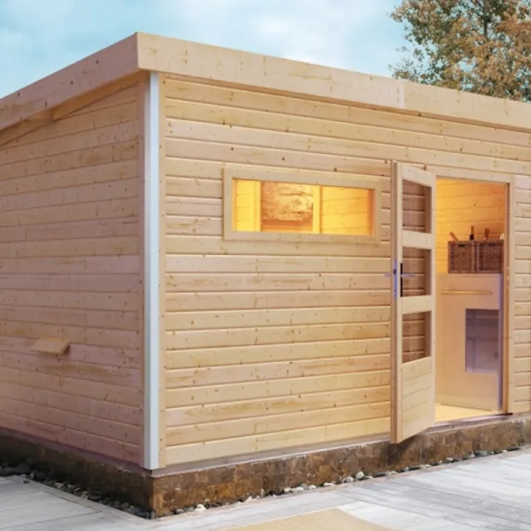 Vonkajšia fínska sauna s predsieňou 337 x 196 cm Dekorhome