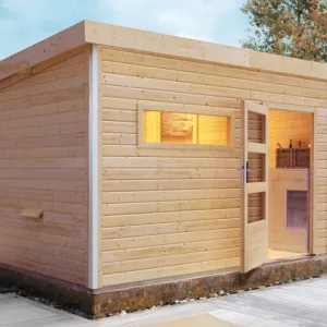Vonkajšia fínska sauna s predsieňou 337 x 196 cm Dekorhome
