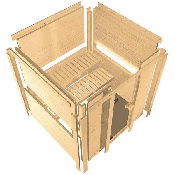Interiérová fínska sauna 231x196 cm Lanitplast