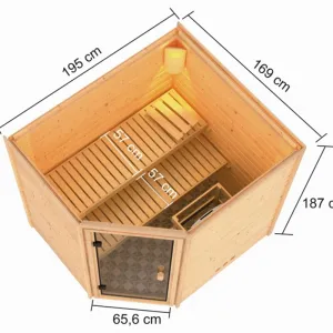 Interiérová fínska sauna 195 x 169 cm Lanitplast