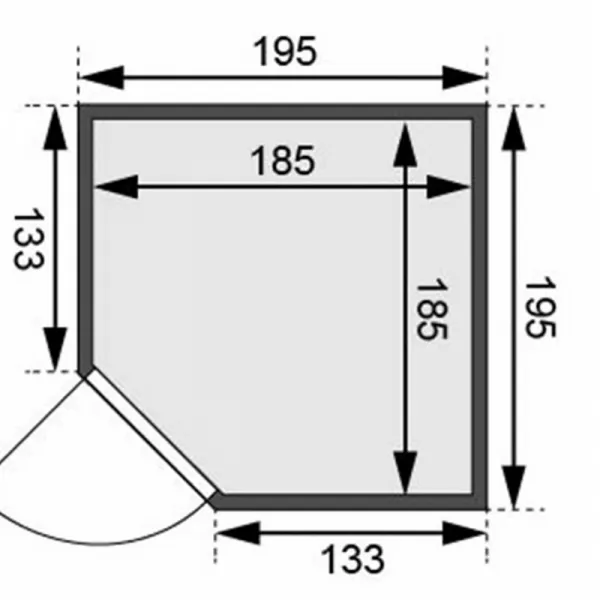 Interiérová fínska sauna 195x195 cm Lanitplast