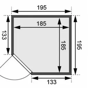 Interiérová fínska sauna 195x195 cm Lanitplast