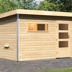 Vonkajšia fínska sauna s predsieňou 393 x 231 cm Dekorhome