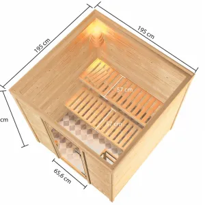 Interiérová fínska sauna 195x195 cm Dekorhome
