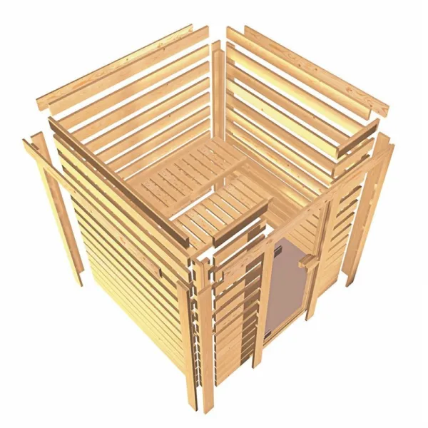 Interiérová fínska sauna 195x195 cm Dekorhome