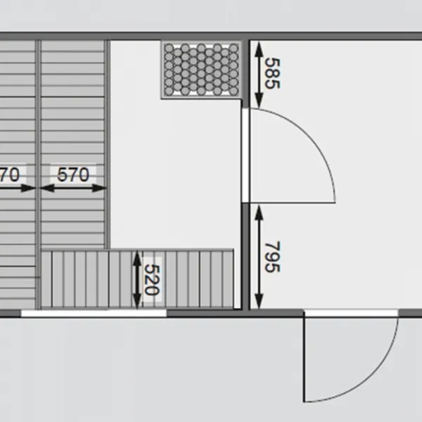 Vonkajšia fínska sauna s predsieňou 393 x 231 cm Dekorhome