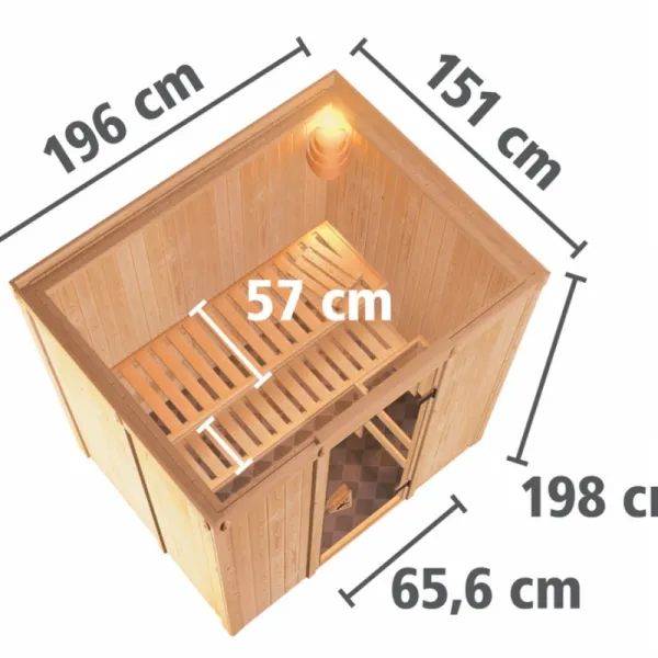 Interiérová fínska sauna 195x151 cm Lanitplast