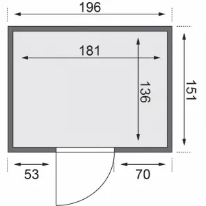 Interiérová fínska sauna 195x151 cm Lanitplast
