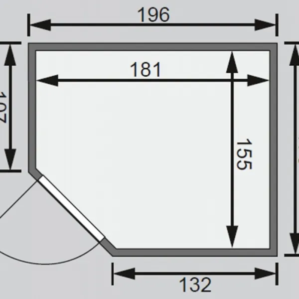 Interiérová fínska sauna 196 x 170 cm Dekorhome