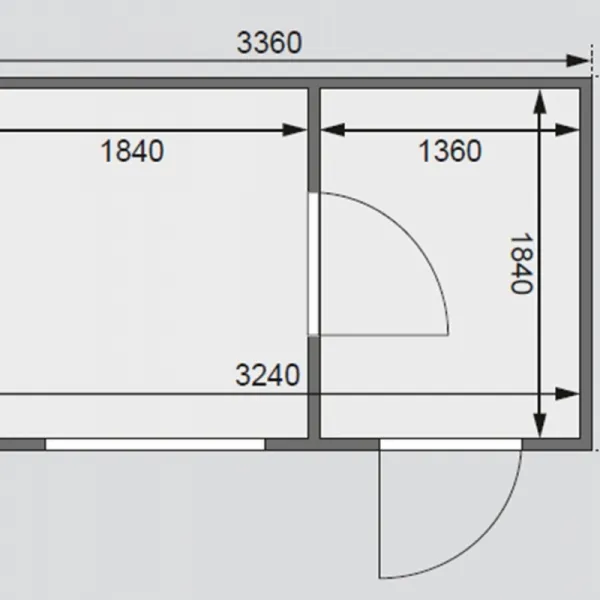 Vonkajšia fínska sauna s predsieňou 337 x 196 cm Dekorhome