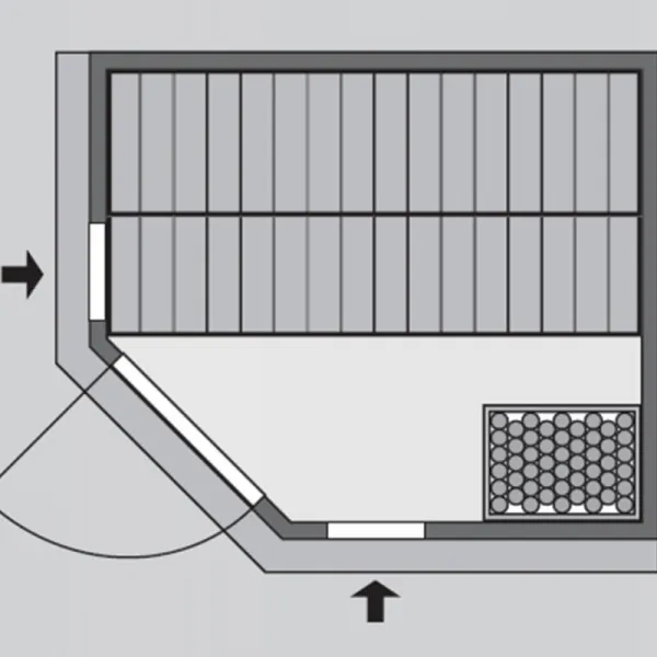Interiérová fínska sauna 196 x 170 cm Dekorhome