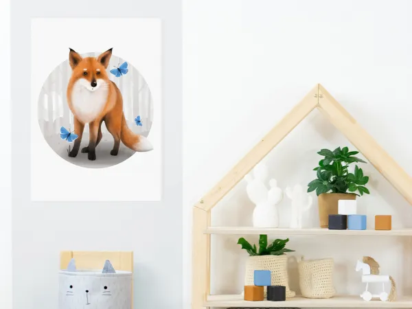Benlemi Obraz na plátne na stenu do detskej izby LÍŠKA Zvoľte rozmer: 75 x 100 cm