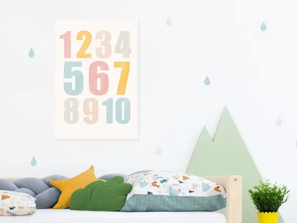 Benlemi Obraz na plátne do detskej izby ČÍSLA Zvoľte rozmer: 75 x 100 cm