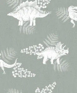 Umývateľná tapeta DINOSAURI na stenu do detskej izby Zvoľte farbu: Sivá